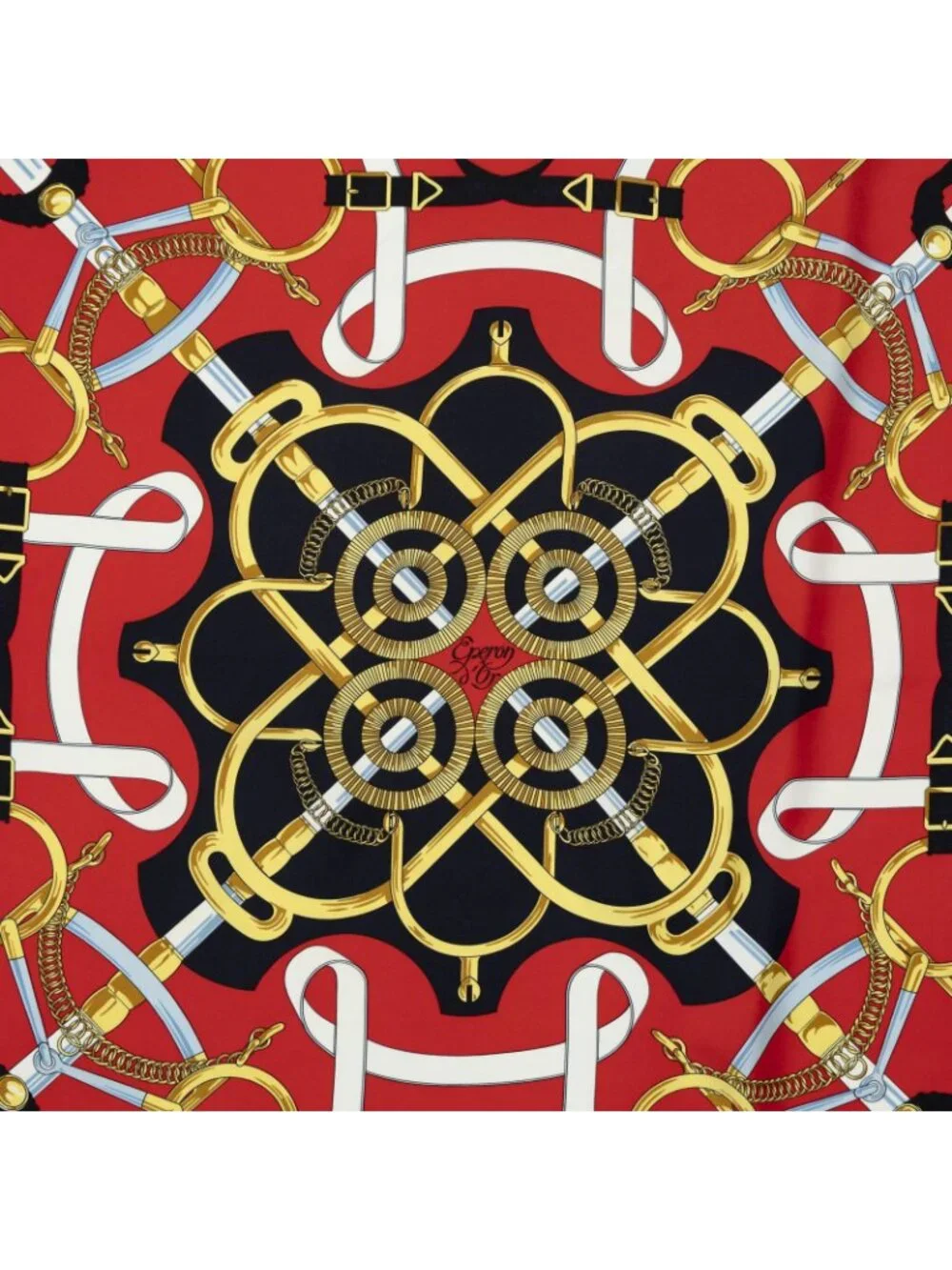 Hermes Scarf Red Navy Yellow Silk